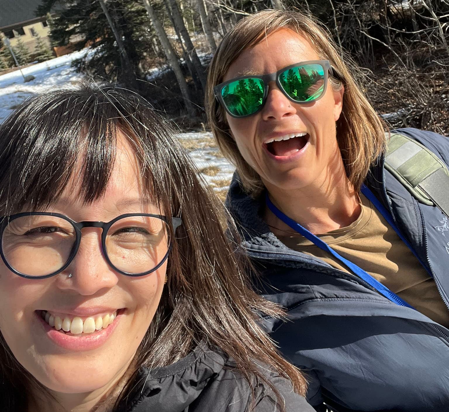 Staff at Bow Valley Palliative outside having fun