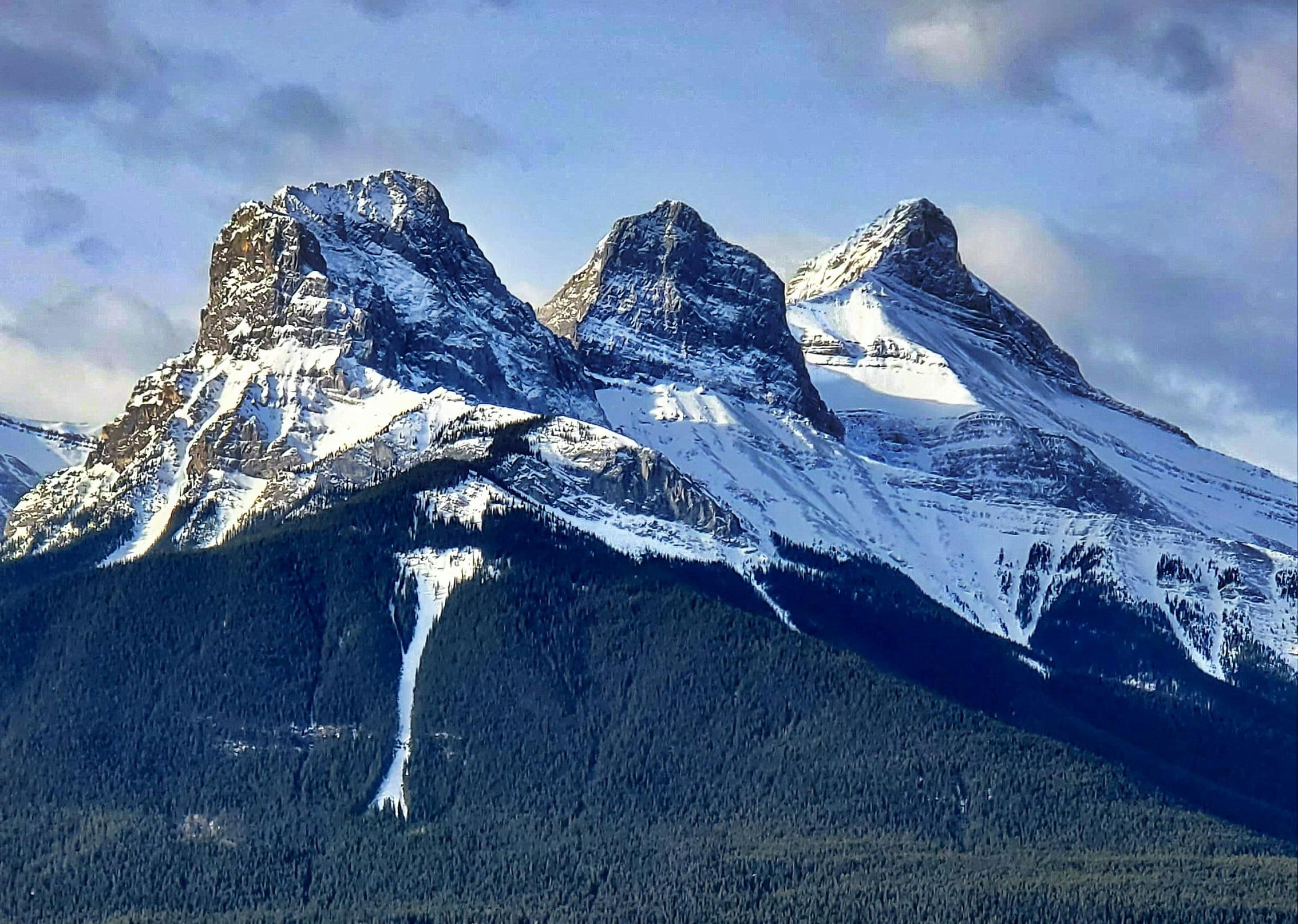 Three Sisters mountains in Canmore